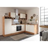 Eckküche Hilde ohne Geräte ca. 280x172 cm Weiß, Wildeiche - Wildeiche/Weiß, Basics, Holzwerkstoff/Metall (280/172cm) - Respekta