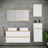 Badezimmer Cosila - Honigeiche/Weiss, Trend, Keramik/Holzwerkstoff (151cm) - MID.YOU