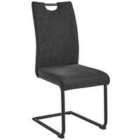 KRZESŁO NA PŁOZIE MAXL - antracytowy/czarny, Basics, metal/drewno (44/99/63cm) - MID.YOU
