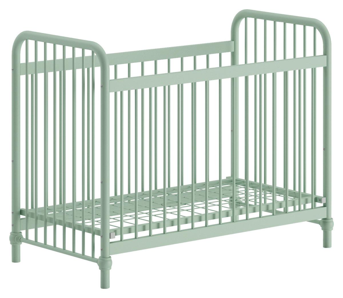 Gitterbett Bronxx ca. 60x120 cm Grün Matt - Grün, ROMANTIK / LANDHAUS, Metall (60/120cm) - MID.YOU