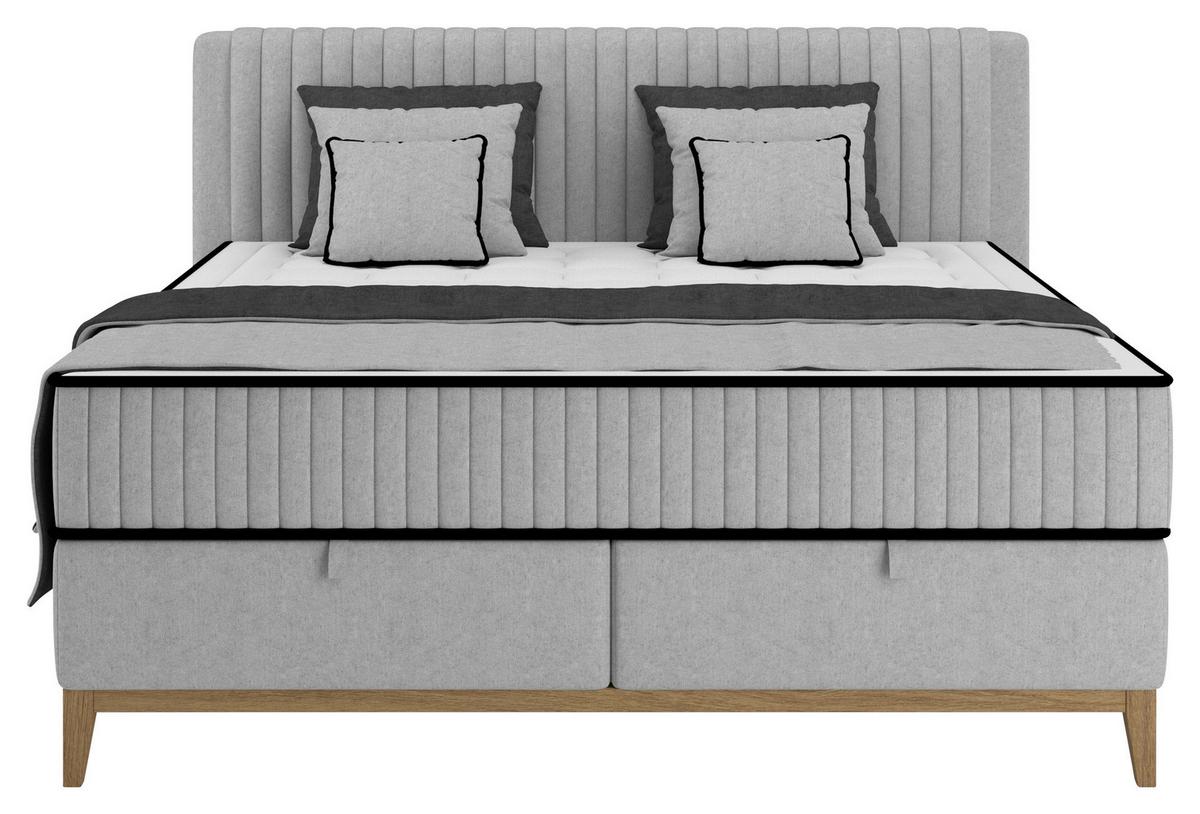 Bett Elena Silberfarben ca. 200x200cm - Silberfarben, KONVENTIONELL, Holz/Holzwerkstoff (200/200cm) - Sembella