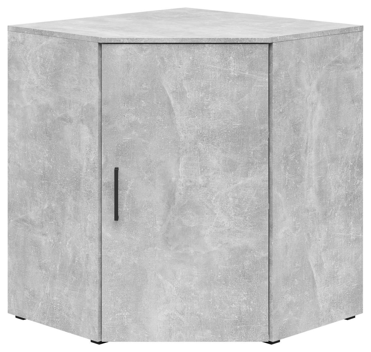 Eckkommode Multistauraum Betonoptik - Anthrazit/Schwarz, Modern, Holzwerkstoff/Kunststoff (71,5/83/71,5cm)
