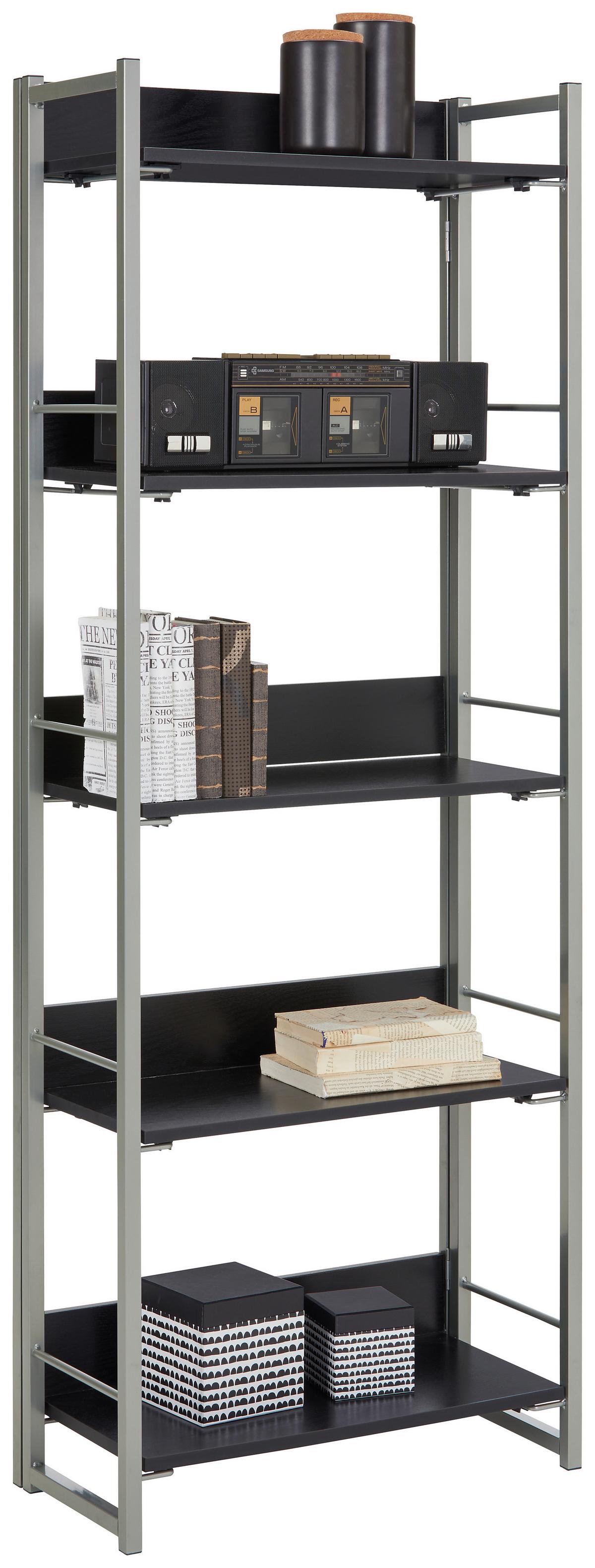 étagère in Grau/Schwarz - Schwarz/Grau, Modern, Holzwerkstoff/Metall (61mm) - Mömax