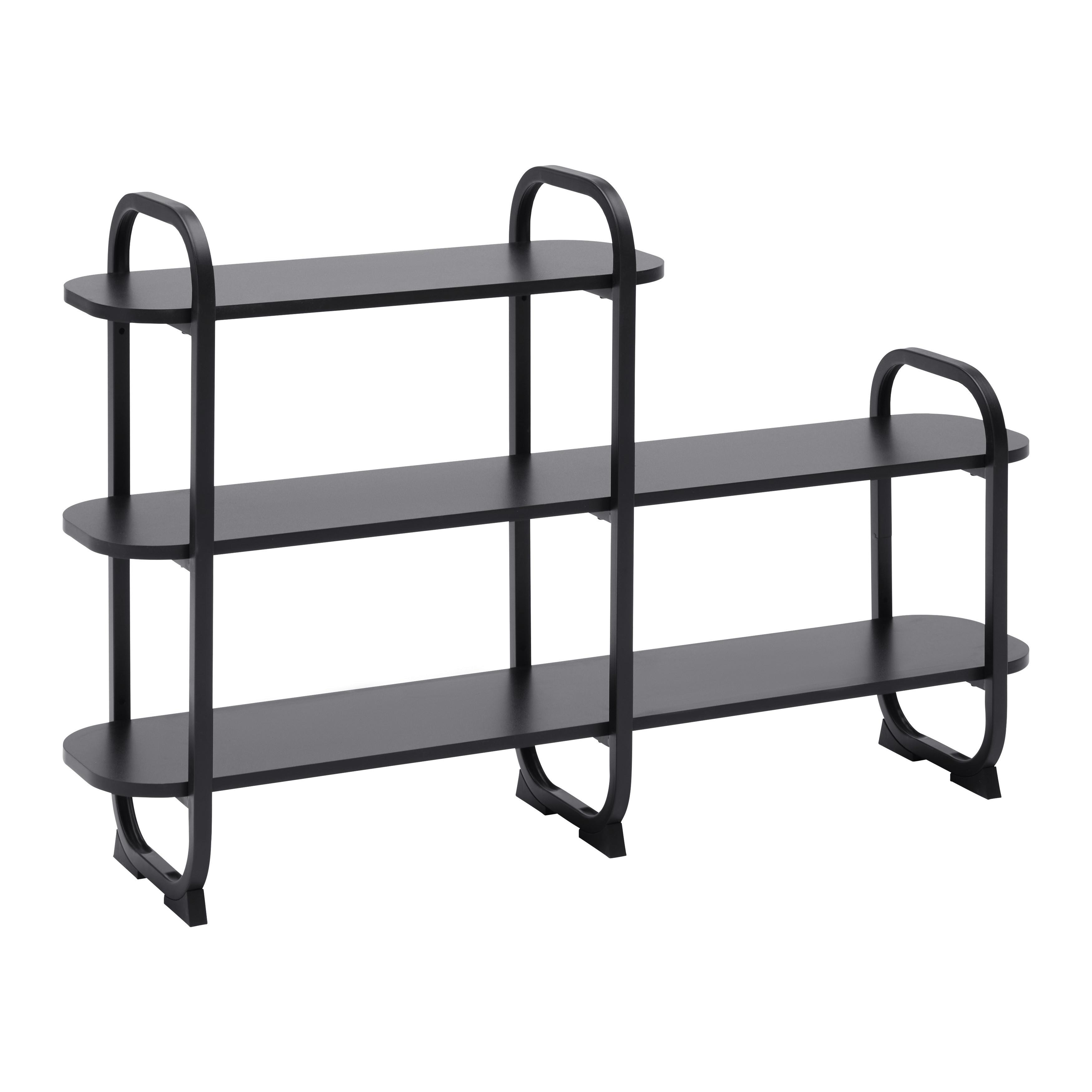 Regal Bend Schwarz - Schwarz, MODERN, Holzwerkstoff/Metall (115/72/27cm) - Mömax