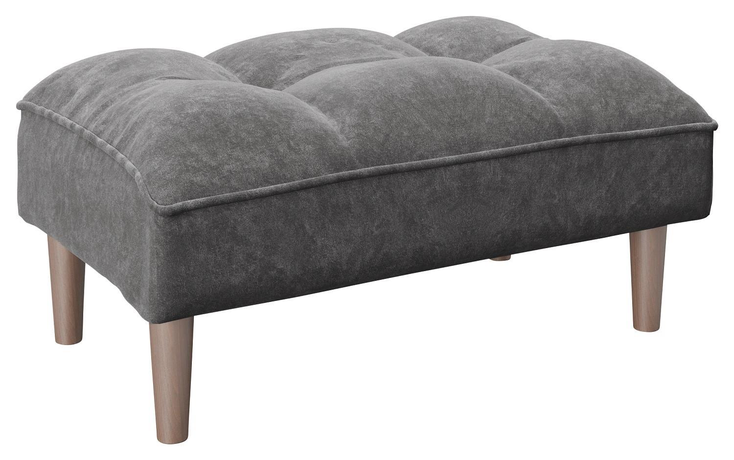 Hocker Scarlett Anthrazit Samt - Anthrazit, KONVENTIONELL, Holz/Textil (88/43,5/57cm) - Playboy