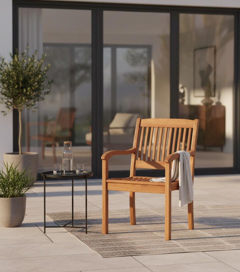 Vrtni Stol Maracaibo, Masivno - naravne barve, Konvencionalno, les (57,5/107/118cm) - Gardenson