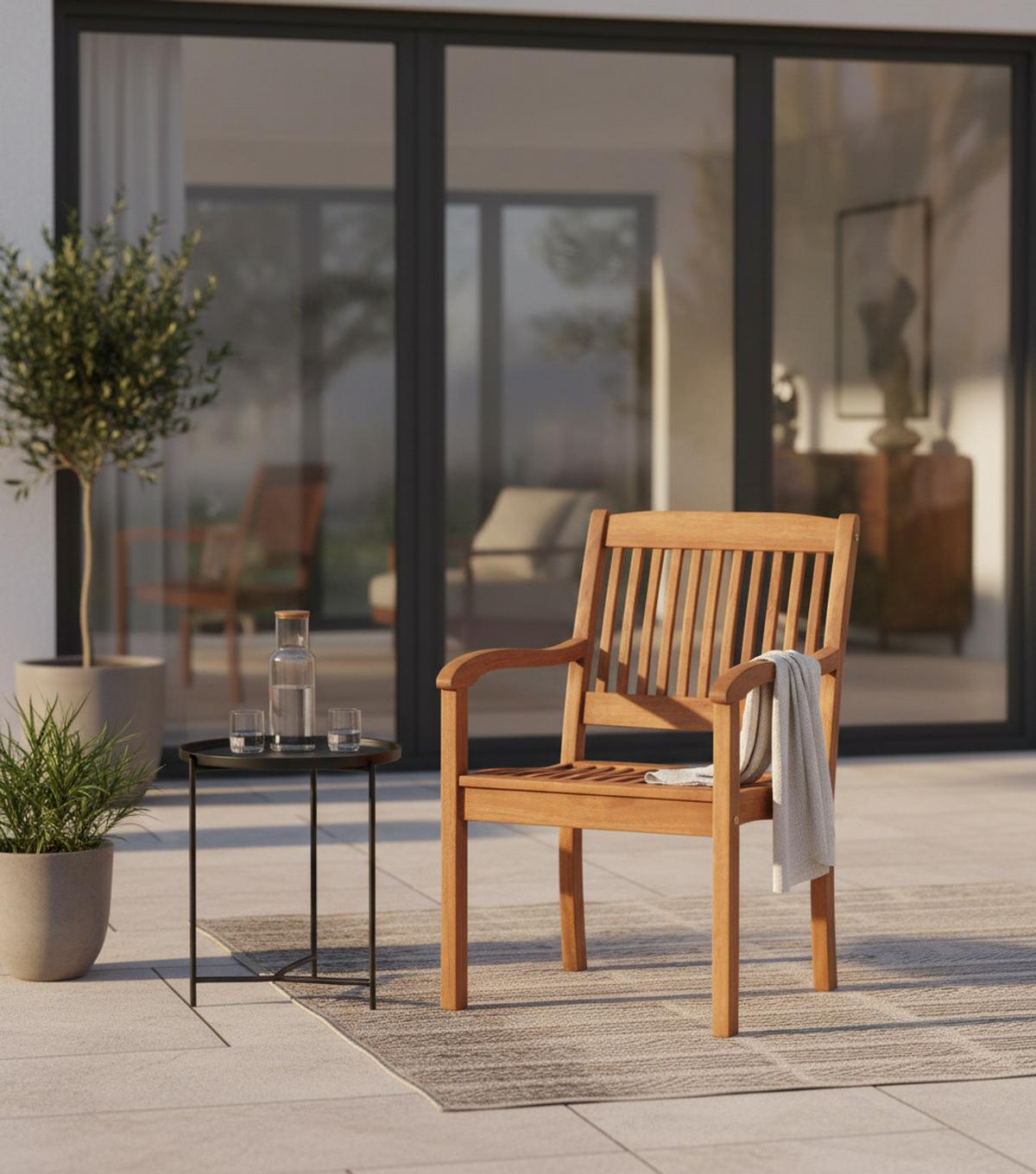 Gartensessel Maracaibo Echtholz Eukalyptusholz - Naturfarben, KONVENTIONELL, Holz (57,5/107/118cm) - Gardenson