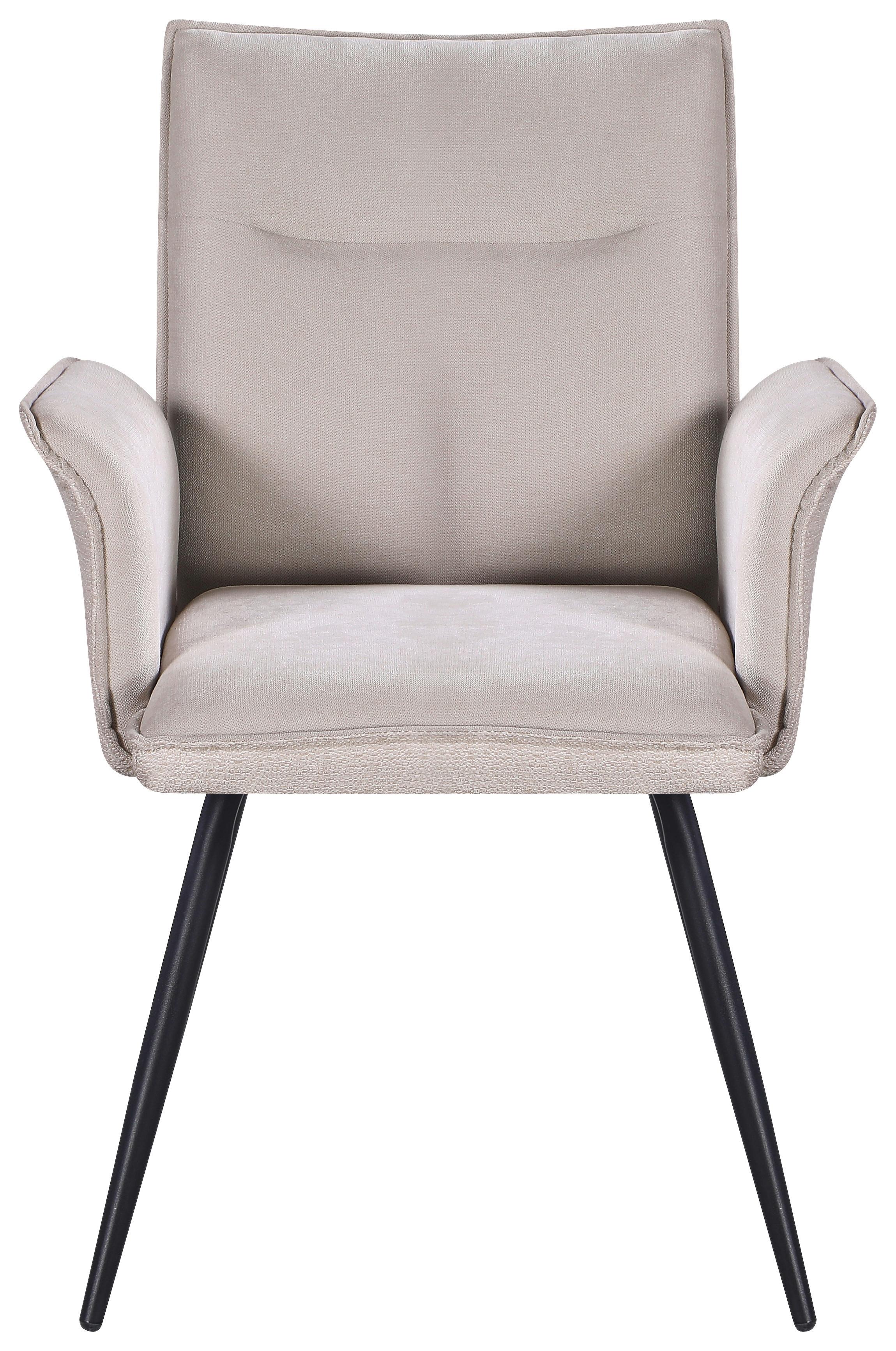 STOL MED ARMSTÖD NOVA - beige/svart, Modern, metall/textil (63/88/63cm) - Mömax