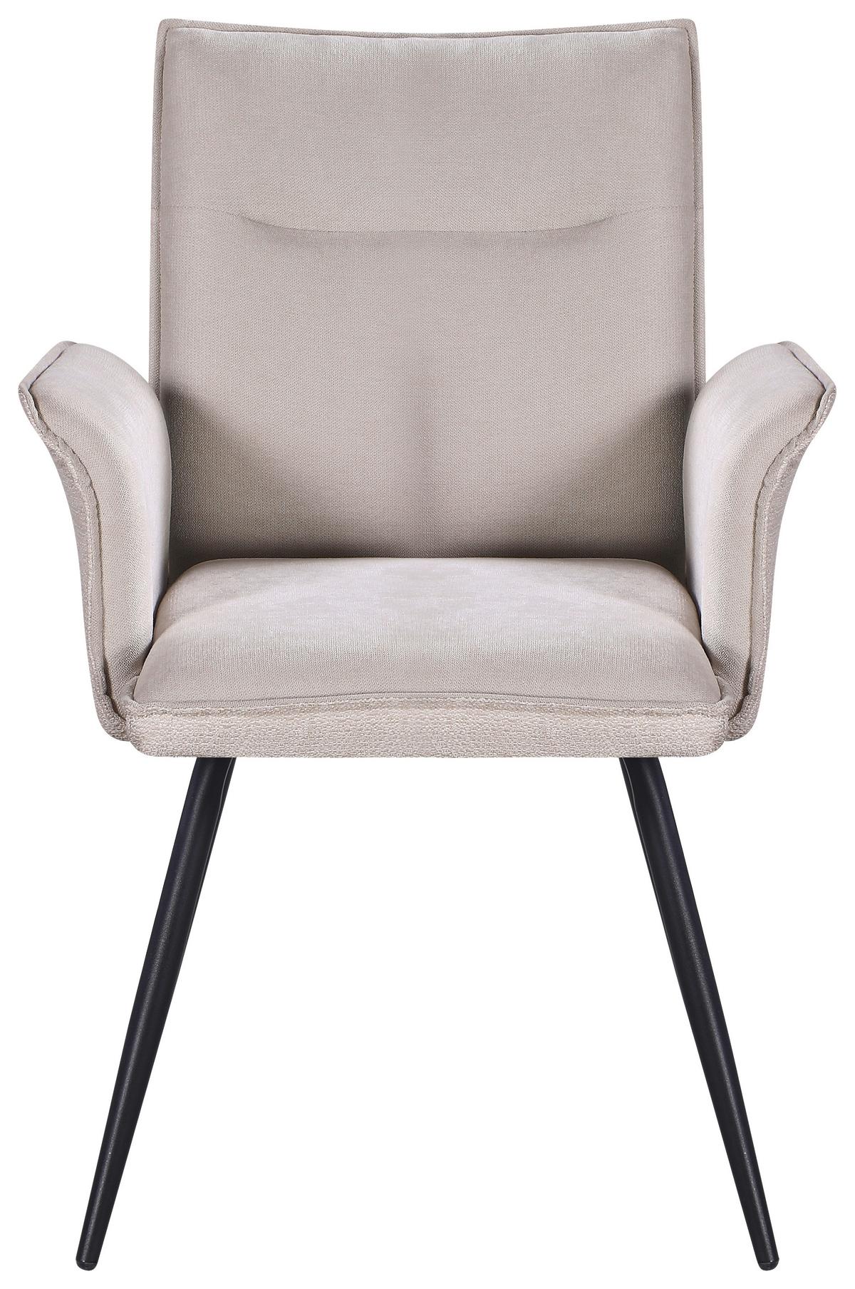 Armlehnstuhl Nova Beige - Beige/Schwarz, MODERN, Textil/Metall (63/88/63cm) - Premium Living