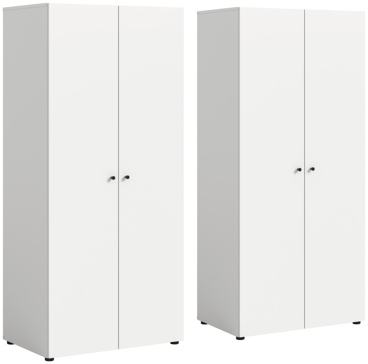 Drehtürenschrank DARWIN ca.160x176x51cm Weiß - Schwarz/Weiß, MODERN, Holzwerkstoff/Kunststoff (160/176/51cm) - MID.YOU