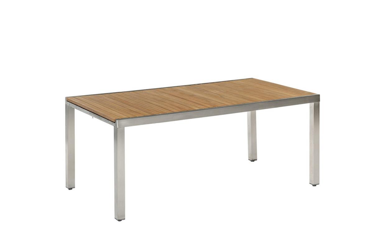 Gartengarnitur 9-tlg. Keros Holz/Metall - Silberfarben/Akaziefarben, KONVENTIONELL, Holz/Metall - Gardenson