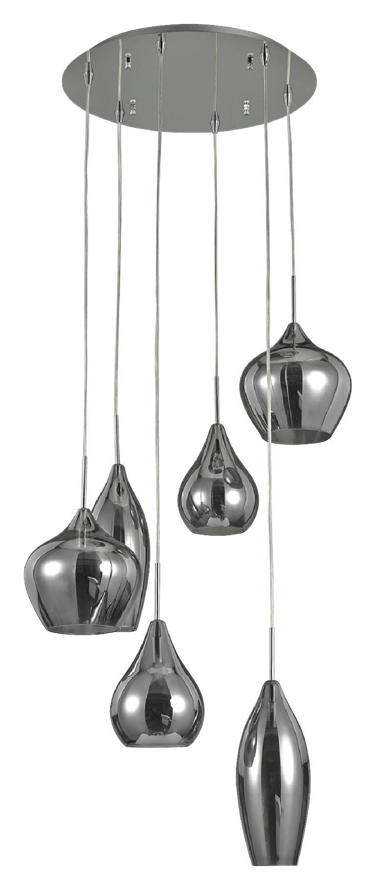 LAMPA WISZĄCA TRONDHEIM - szary, Trend, metal/szkło (60/30-135cm) - Dieter Knoll