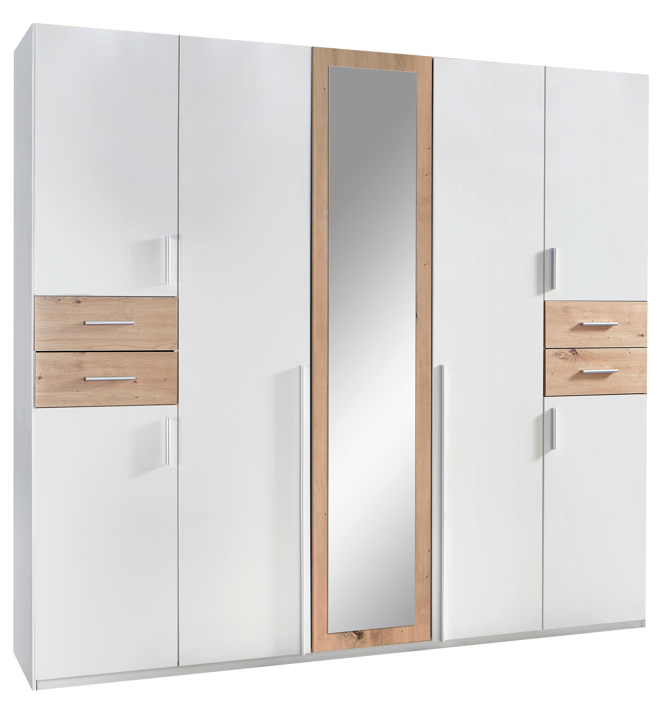 Ormar S Klasičnim Vratima Vegas - bijela/srebrne boje, Basics, drvni materijal (225/208/58cm) - Modern Living