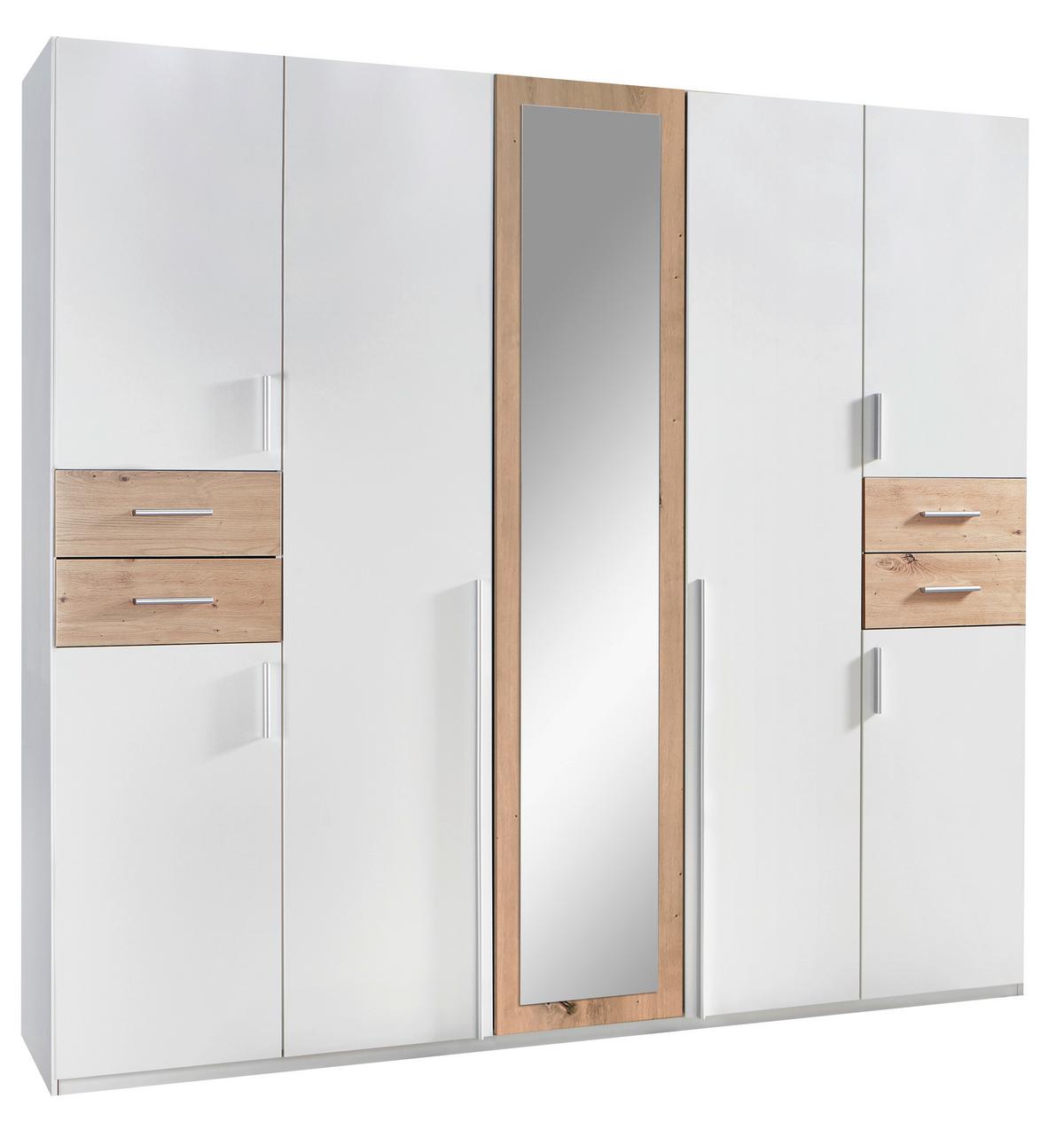 Ormar S Klasičnim Vratima Vegas - bijela/srebrne boje, Basics, drvni materijal (225/208/58cm) - Modern Living