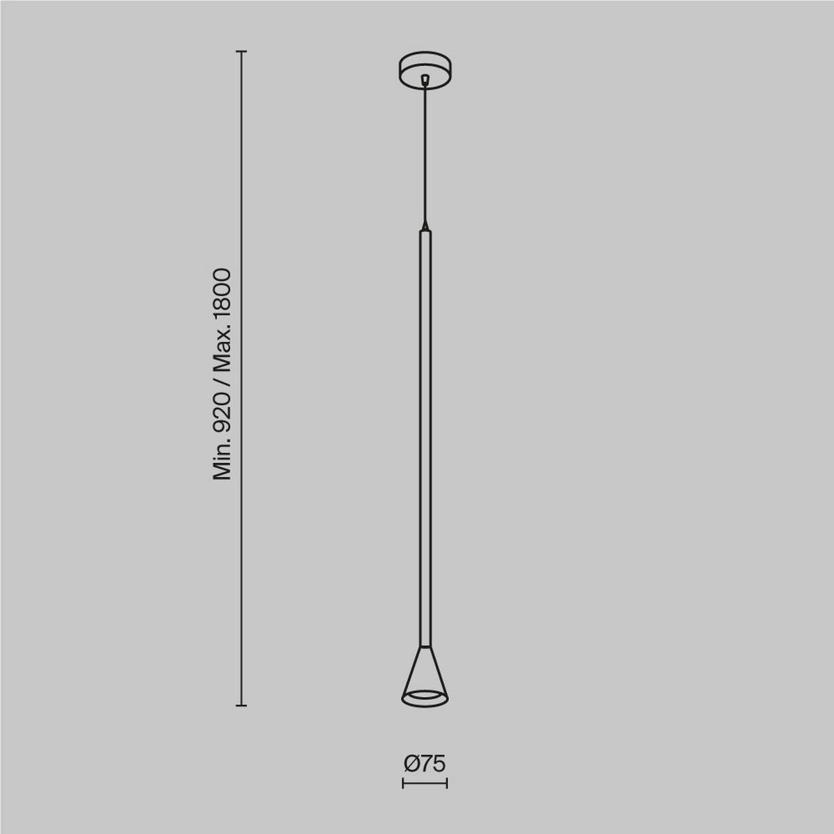 Pendelleuchte Arrow Schwarz max. 40 Watt - Schwarz, Trend, Metall (7.5/89.5cm) - MAYTONI
