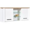 Hängeschrank Sicilia Weiß/Eiche Artisan - Silberfarben/Weiß, MODERN, Glas/Holzwerkstoff (130,3/57,5/33cm) - Mömax