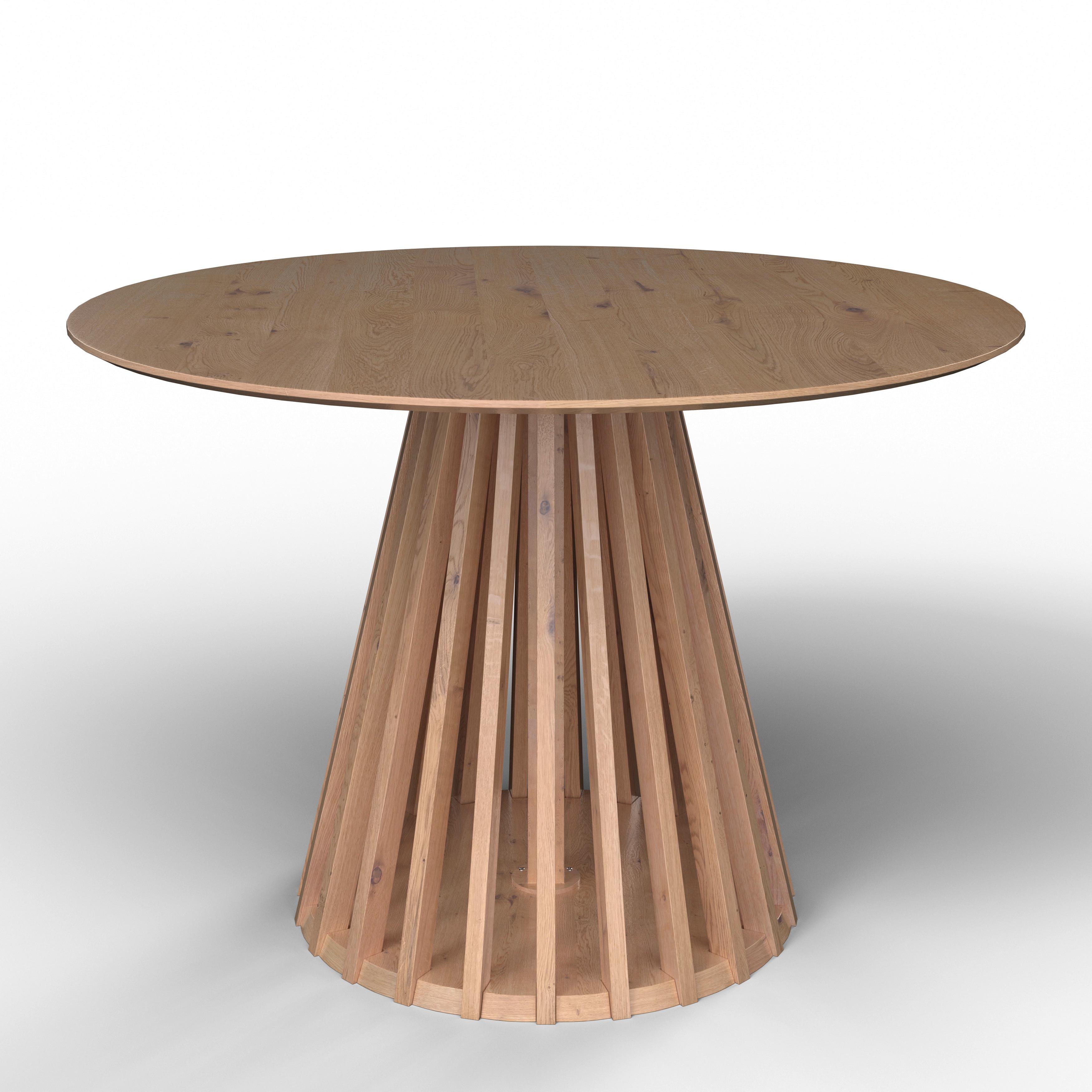 Esstisch rund Ennio Echtholz furniert/MDF Ø ca. 120 cm - Eichefarben, MODERN, Holz/Holzwerkstoff (120/120/75cm) - Bessagi Home
