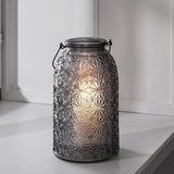 Windlicht Finja Ø/h ca. 14,3/24 cm - Dunkelgrau, MODERN, Glas (14,3/24cm) - Mömax modern living