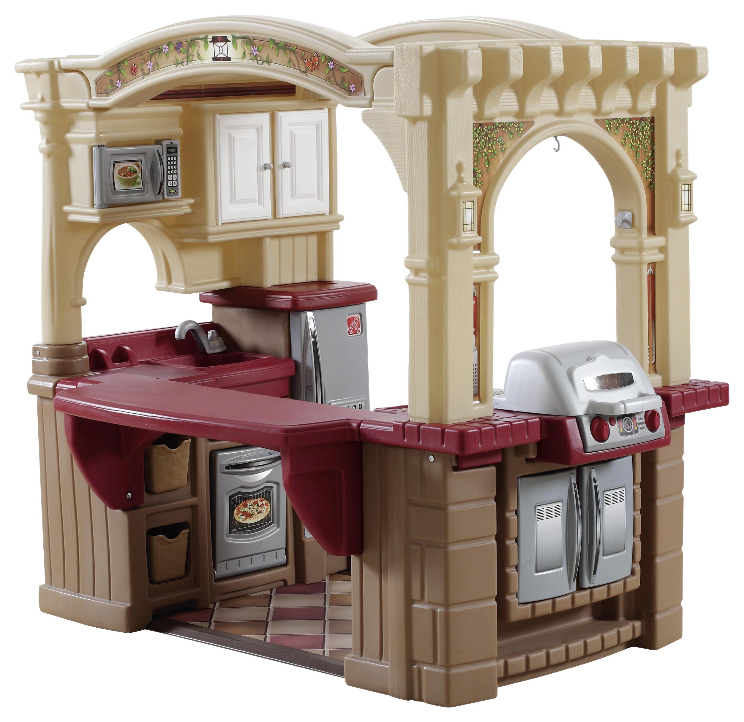 Kinderküche Italian Style, 101-teilig - Beige/Rot, Basics, Kunststoff (129/119,4/92,4cm) - Ambia Garden