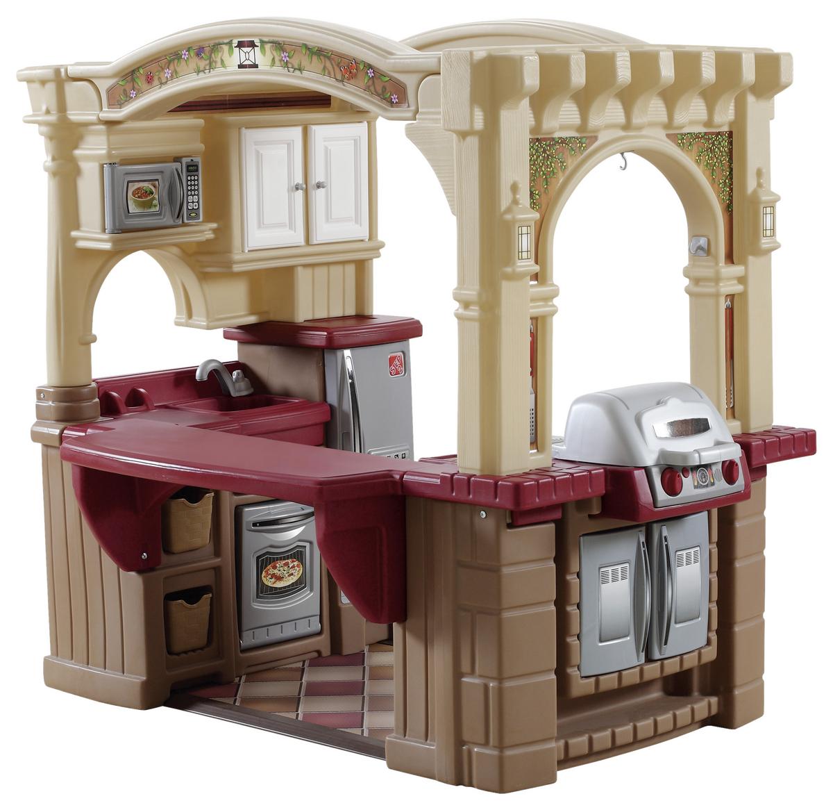 Kinderküche Italian Style, 101-teilig - Beige/Rot, Basics, Kunststoff (129/119,4/92,4cm) - Ambia Garden