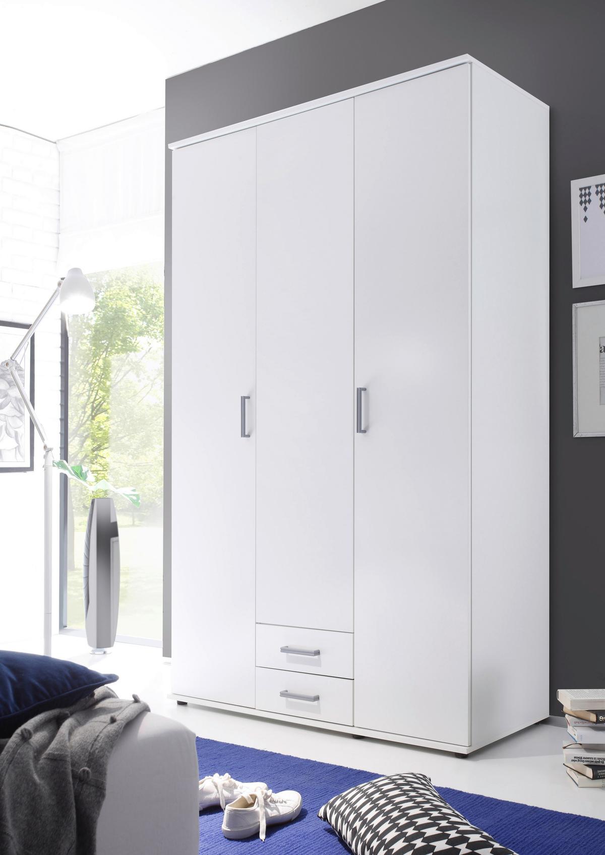 Ormar S Klasičnim Vratima Olli -Top- - bijela/boje aluminija, Konvencionalno, drvni materijal/plastika (119,6/196,3/53,5cm) - Based