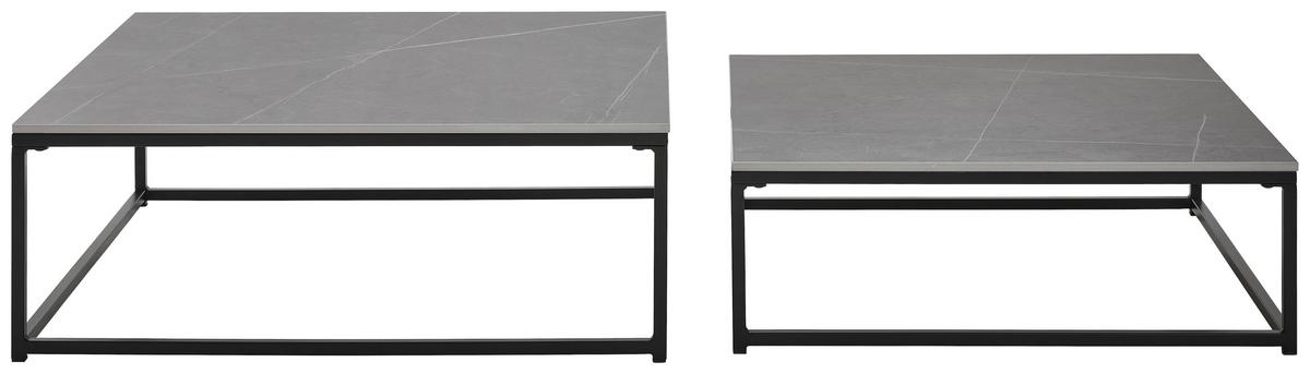 ZESTAW STOLIKÓW KAWOWYCH PACIFIC - czarny/szary, Design, metal/ceramika (75/65/27/22/75/65cm) - Livetastic