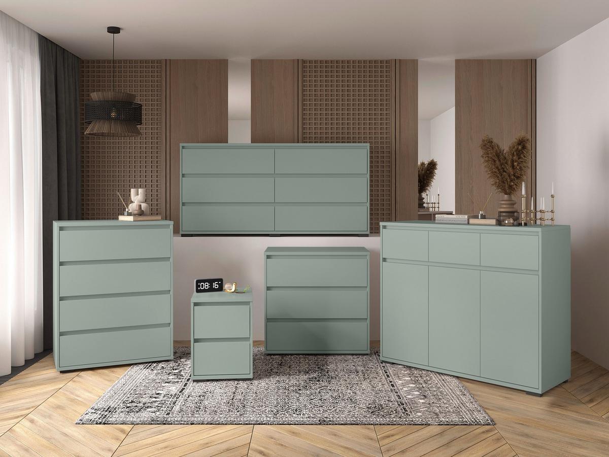 KOMODA LINE - zielony/antracytowy, Design, materiał drewnopochodny/tworzywo sztuczne (80/103/48cm) - Carryhome