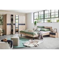Schlafzimmer Bergamo Graphit/Eichefarben, 3-teilig - Eichefarben/Graphitfarben, Konventionell, Holzwerkstoff - Based