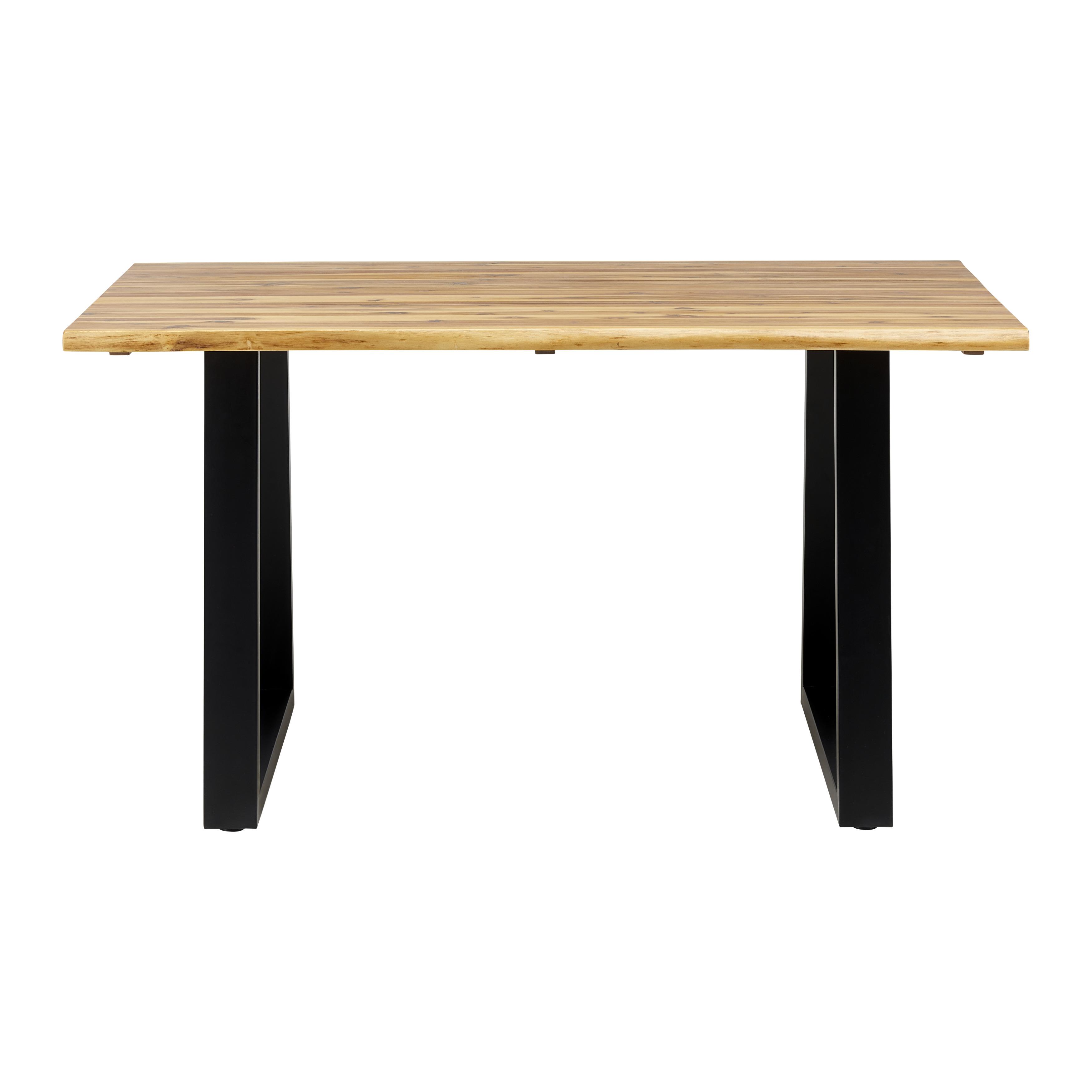 Esstisch Massivholz "Francesco", ca. 140x80 cm - Schwarz/Akaziefarben, MODERN, Holz/Metall (140/80/75cm) - Bessagi Home