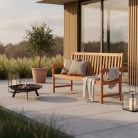 Gartenbank Santos aus Eukalyptus Natur - Naturfarben, Basics, Holz (157/89/58cm) - Gardenson