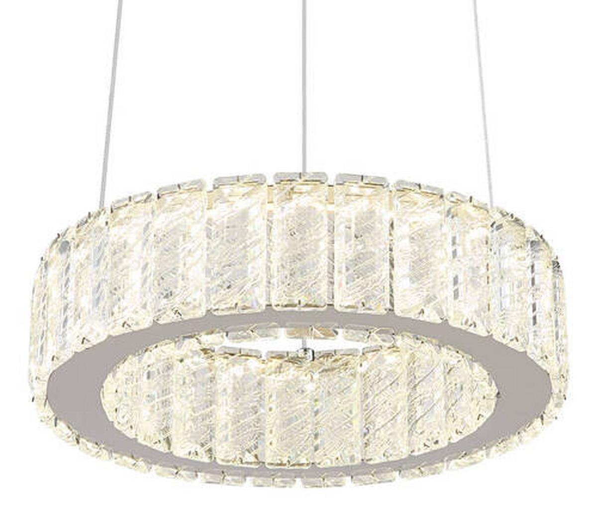 Viseča Led-svetilka Mucky, S Sijalko - barve kroma/prozorno, Konvencionalno, kovina/umetna masa (30/120cm) - Globo