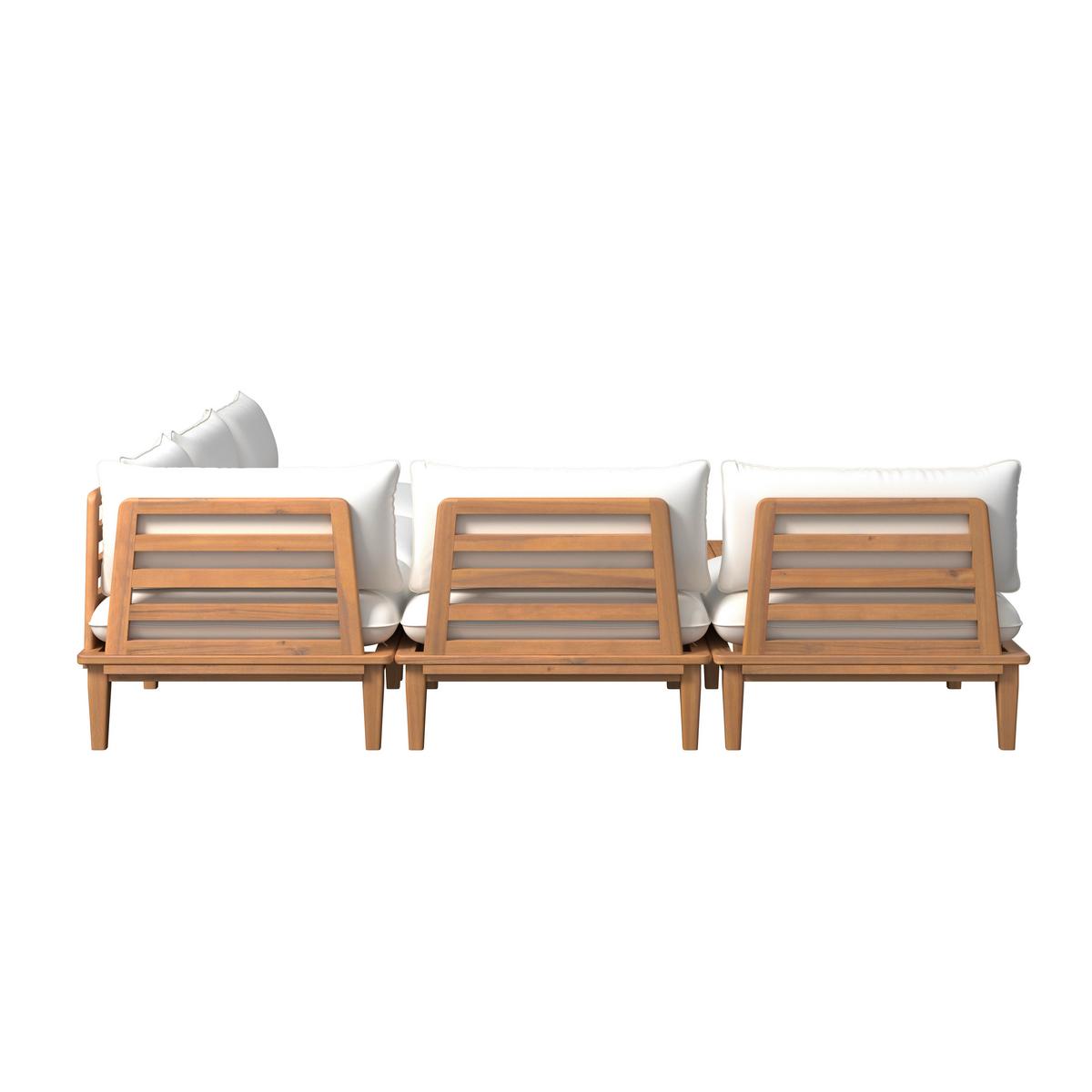 KOMPLET MEBLI TARASOWYCH BORNEO - beżowy/kolor akacjowy, Modern, drewno (80/65/80cm) - Ambia Garden