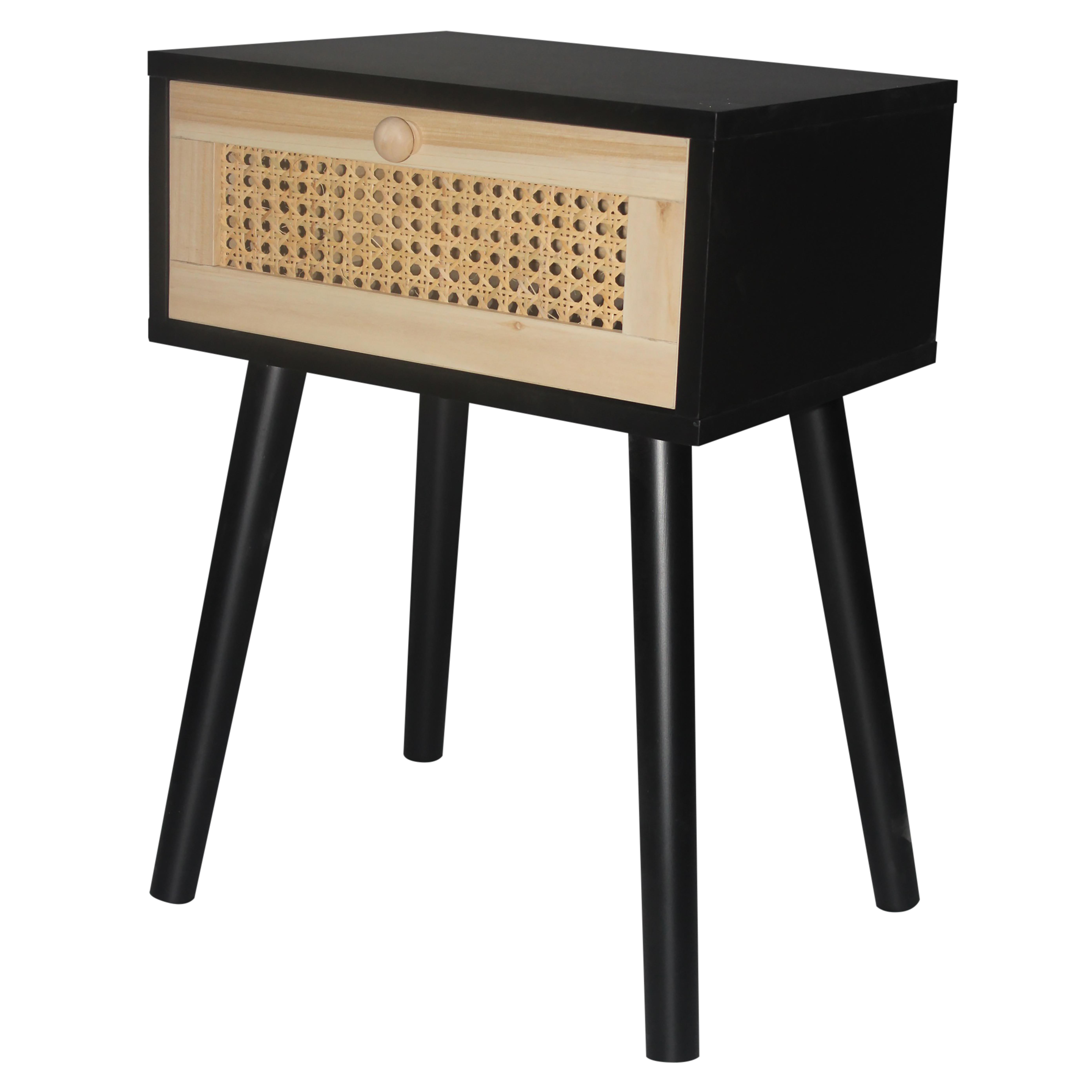 Beistelltisch Holz "Denis" naturfarben/schwarz - Schwarz/Naturfarben, MODERN, Holz/Holzwerkstoff (40/54/30cm) - Bessagi Home