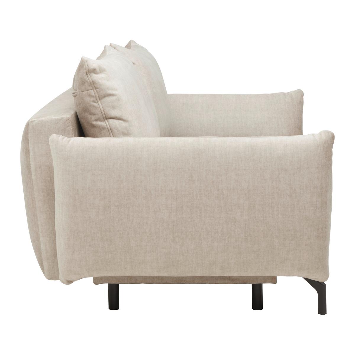 Zofa Mido, Bež, Ležišče - črna/bež, Moderno, kovina/tekstil (224/89/109cm) - Mömax