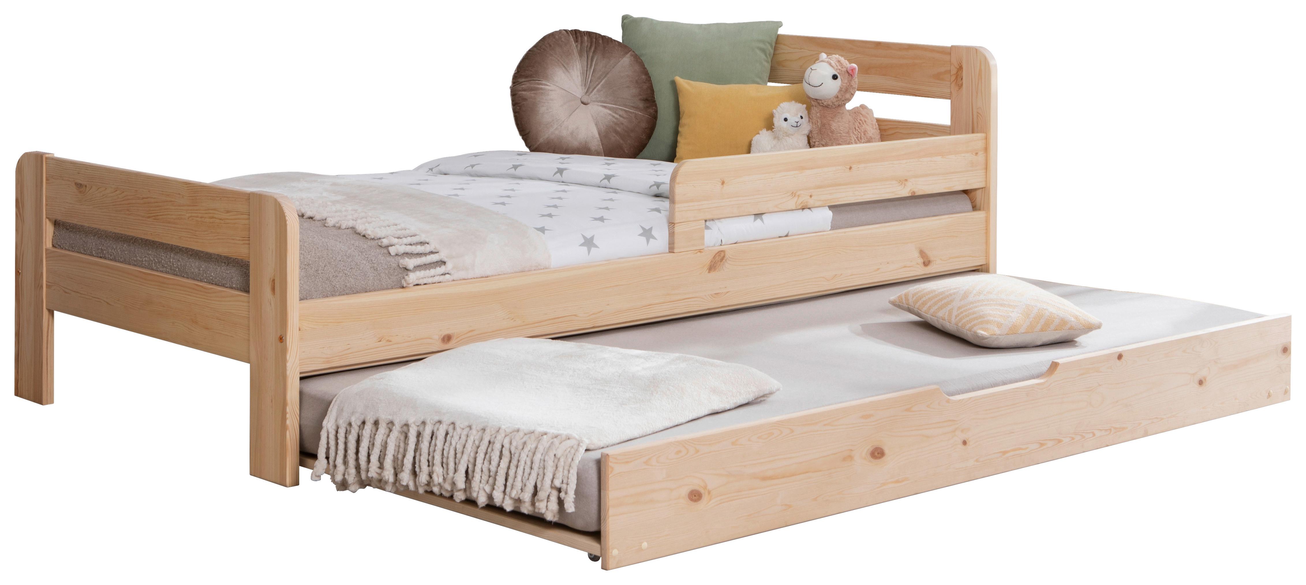 Bett Bennet mit Ausziehbett ca. 90x200 cm Kiefer Natur - Naturfarben, MODERN, Holz (90/200cm) - MID.YOU