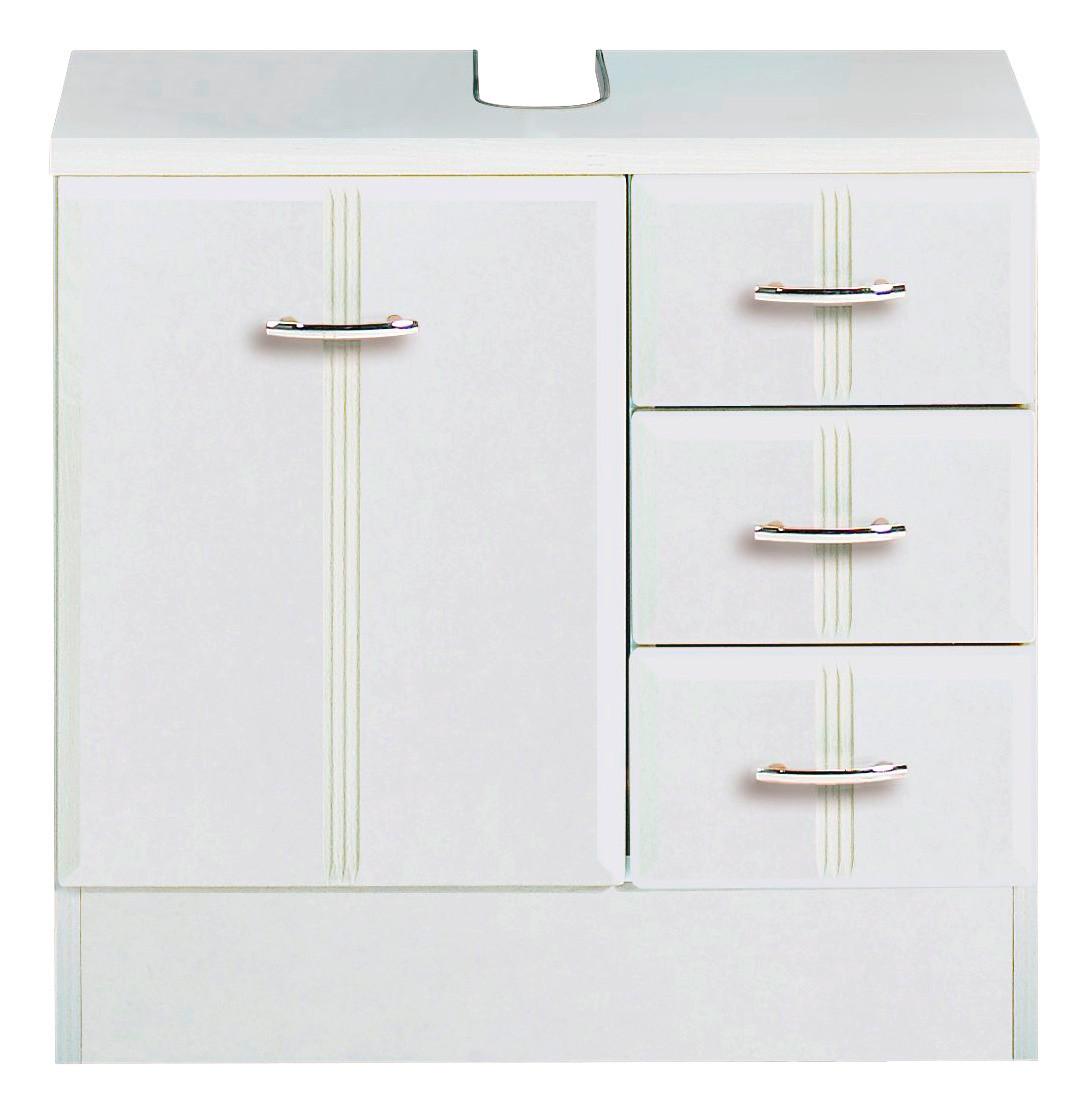 Waschtischunterschrank in Weiss 'Rallye' - Chromfarben/Weiß, KONVENTIONELL, Holzwerkstoff/Kunststoff (60/56/35cm) - Held