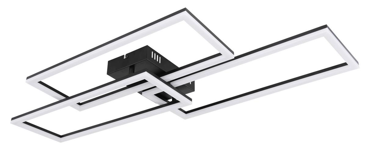 Stropna Led-svetilka Tiny, S Sijalko - črna/opal, Design (90/40/8cm) - Globo