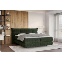 Boxspringbett Auris Grün ca. 180x200cm - Schwarz/Grün, KONVENTIONELL, Kunststoff/Textil (180/200cm) - Sembella