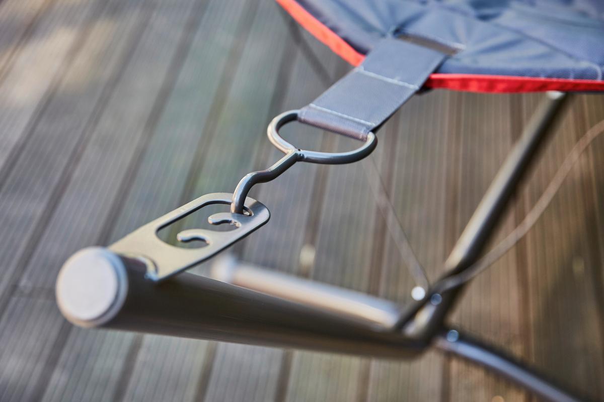 Hängematte Bahia ca. 105x305 cm Grau/Rot - Dunkelgrau/Rot, KONVENTIONELL, Textil/Metall (105/104/305cm) - Siena Garden