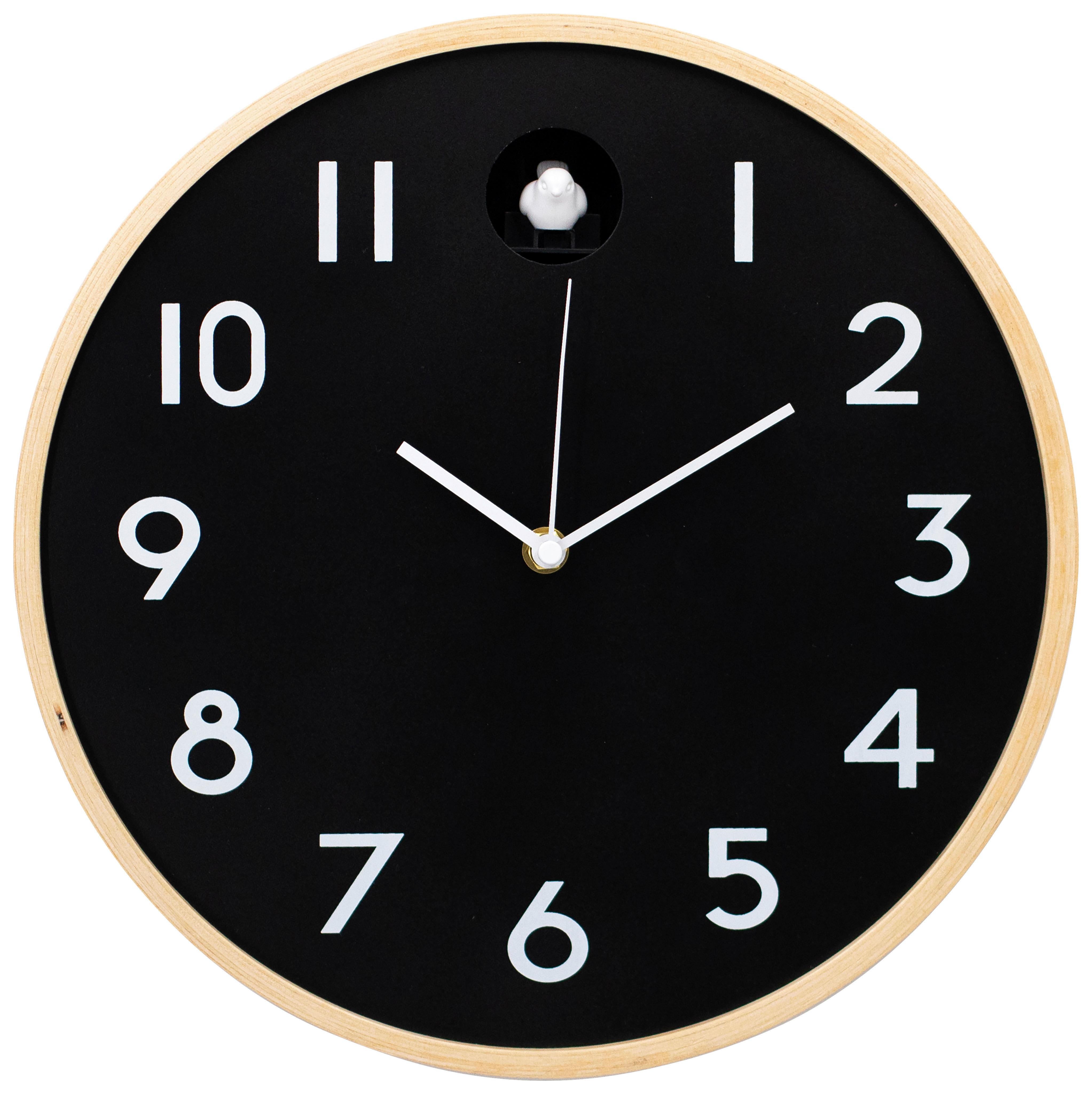 Wanduhr Kukuk Natur/Schwarz - Schwarz/Naturfarben, MODERN, Holz (31,5cm) - Mömax
