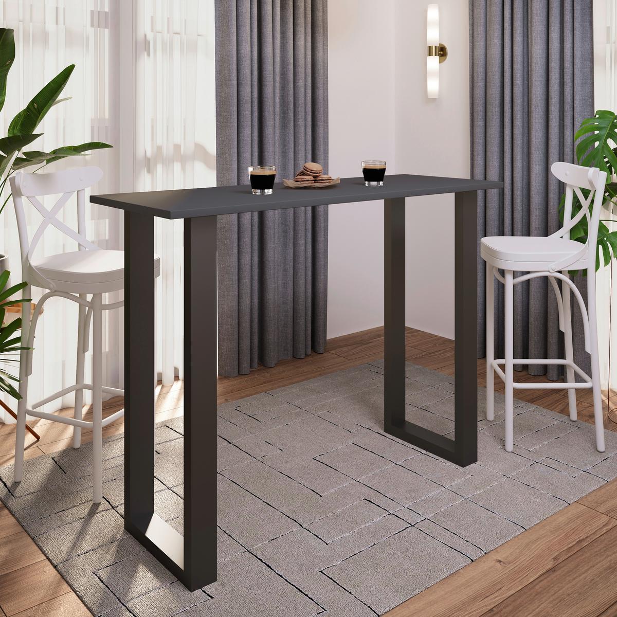 Barska Miza Xona, Antracit, Črna, 140x50cm - črna/antracit, Konvencionalno, kovina/leseni material (140/50/102cm)