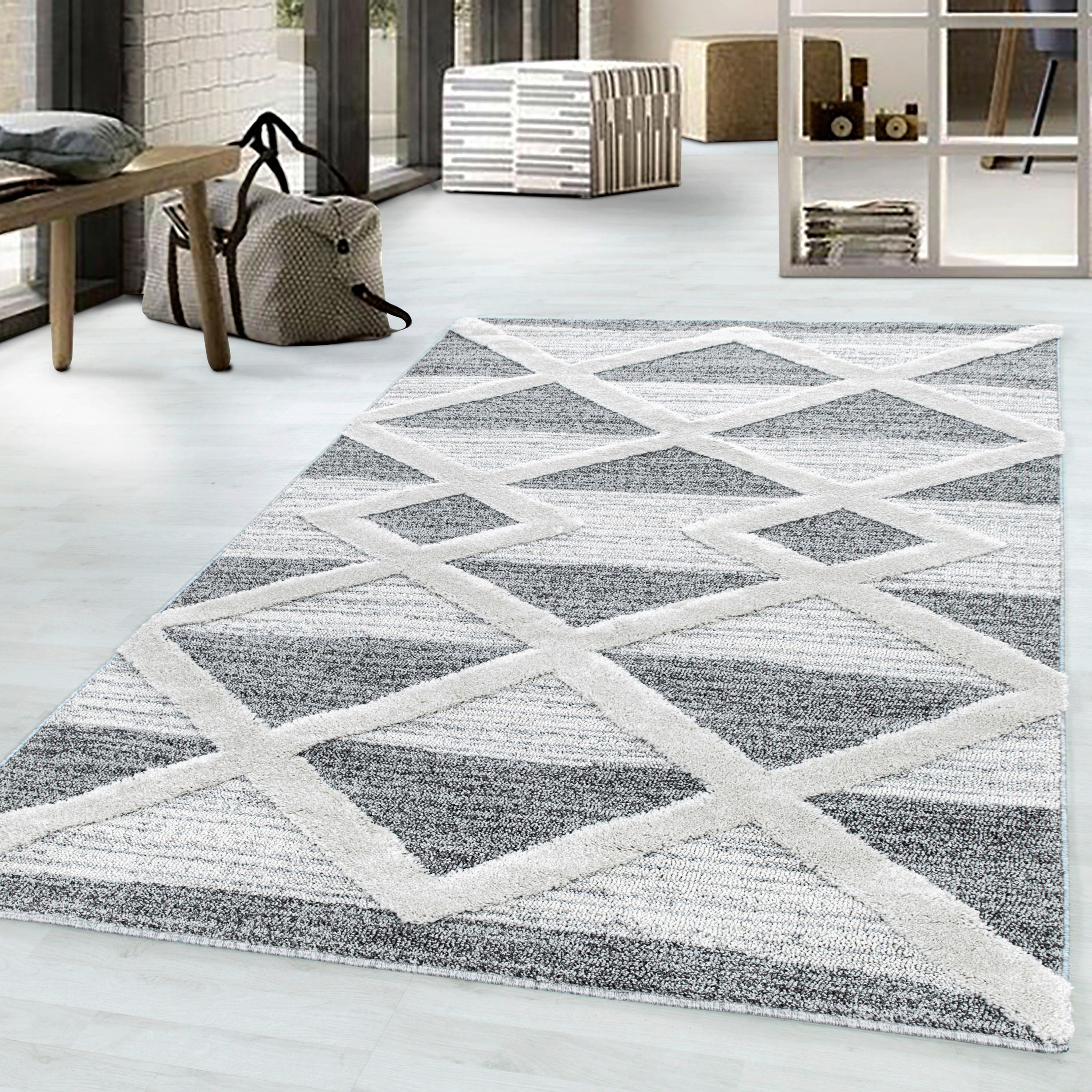 Webteppich Pisa Grau ca. 60x110cm - Grau, KONVENTIONELL, Textil (60/110cm)
