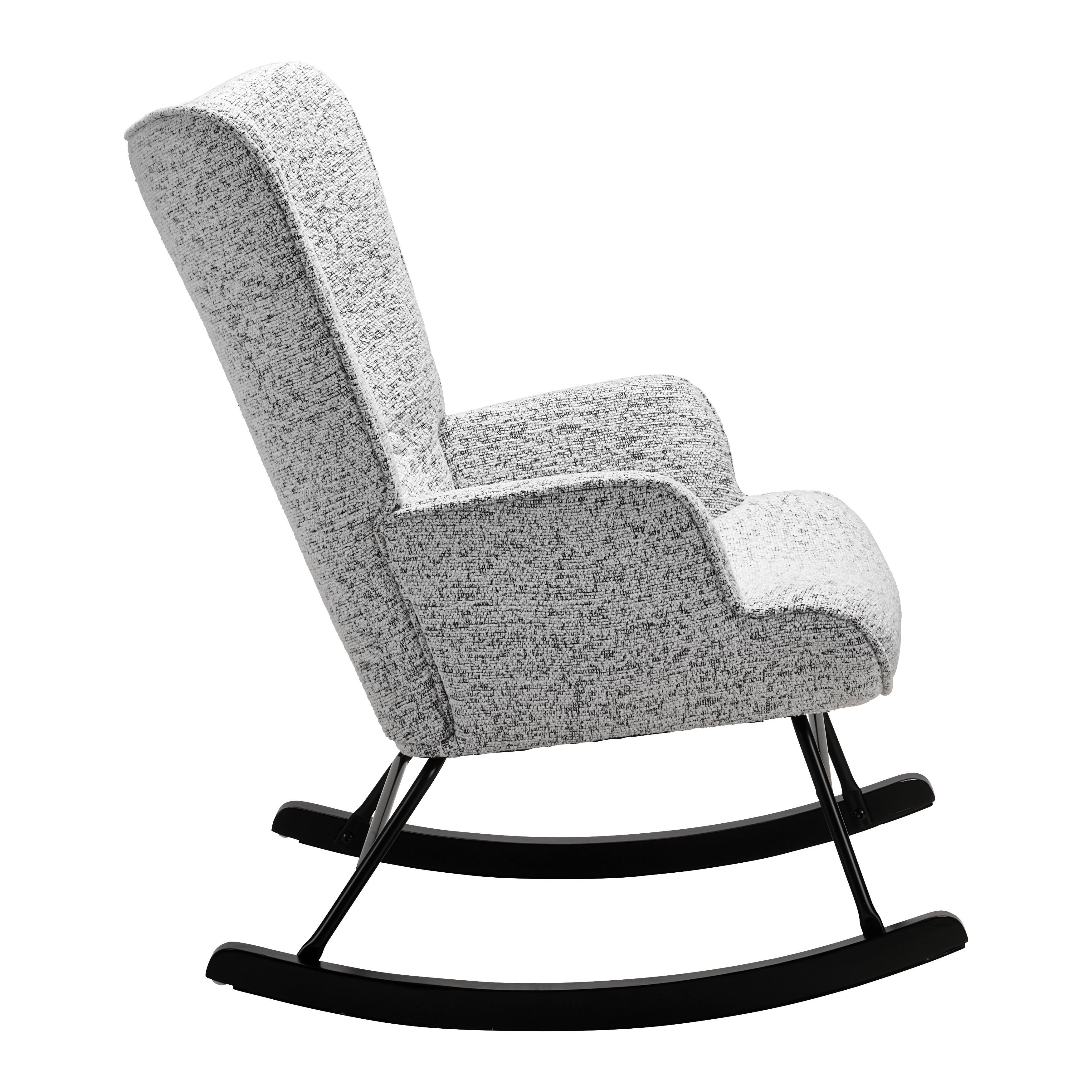 GUNGFÅTÖLJ ROCK - vit/ljusgrå, Modern, metall/trä (66/90/77cm) - Mömax