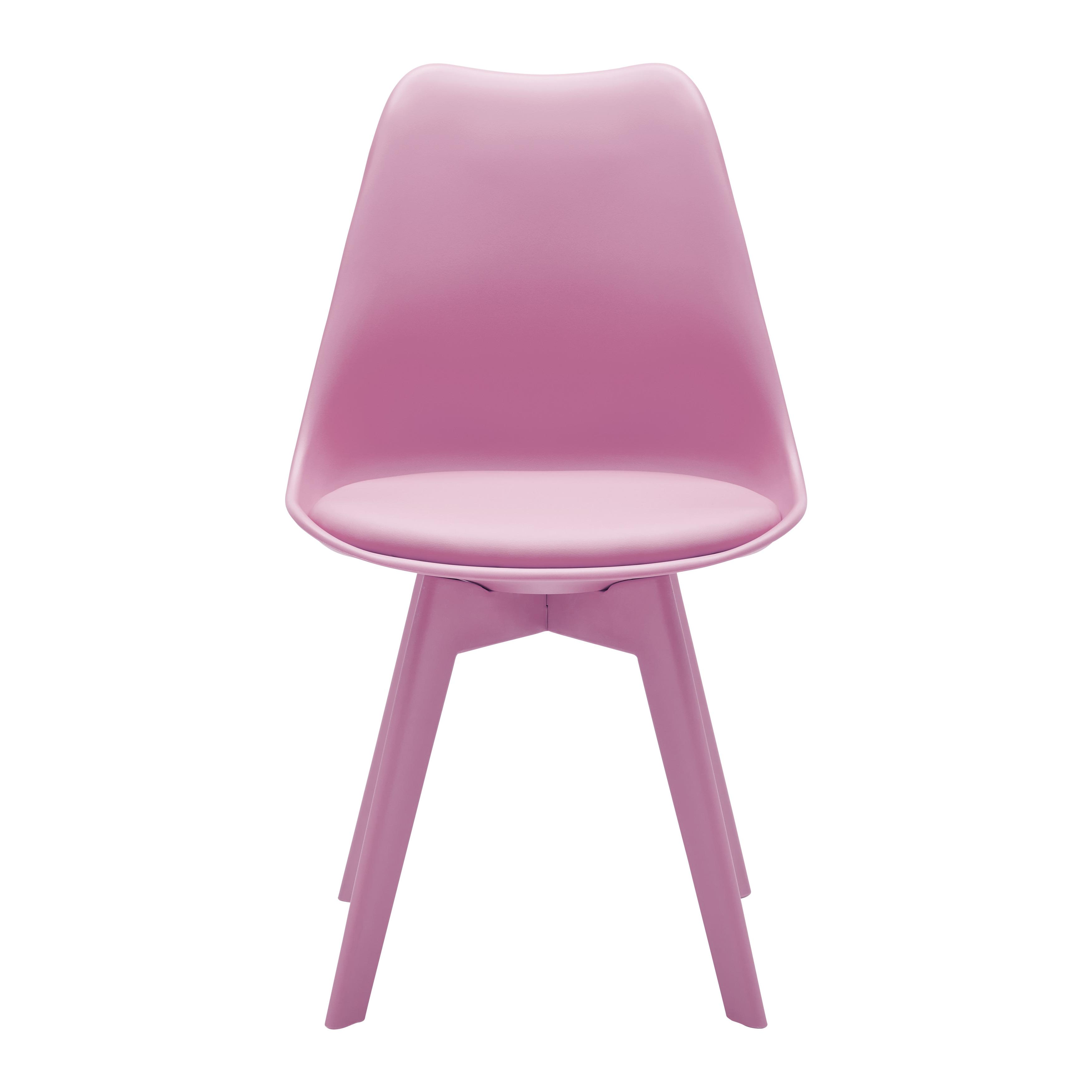 Stuhl "Mia", Lederlook, pink, Gepolstert - Pink, MODERN, Kunststoff/Textil (50/84/54cm) - Bessagi Home