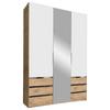 DULAP CU USI ROTATIVE LEVEL 36A - argintiu/alb, Modern, sticlă/material pe bază de lemn (150/216/58cm) - Modern Living