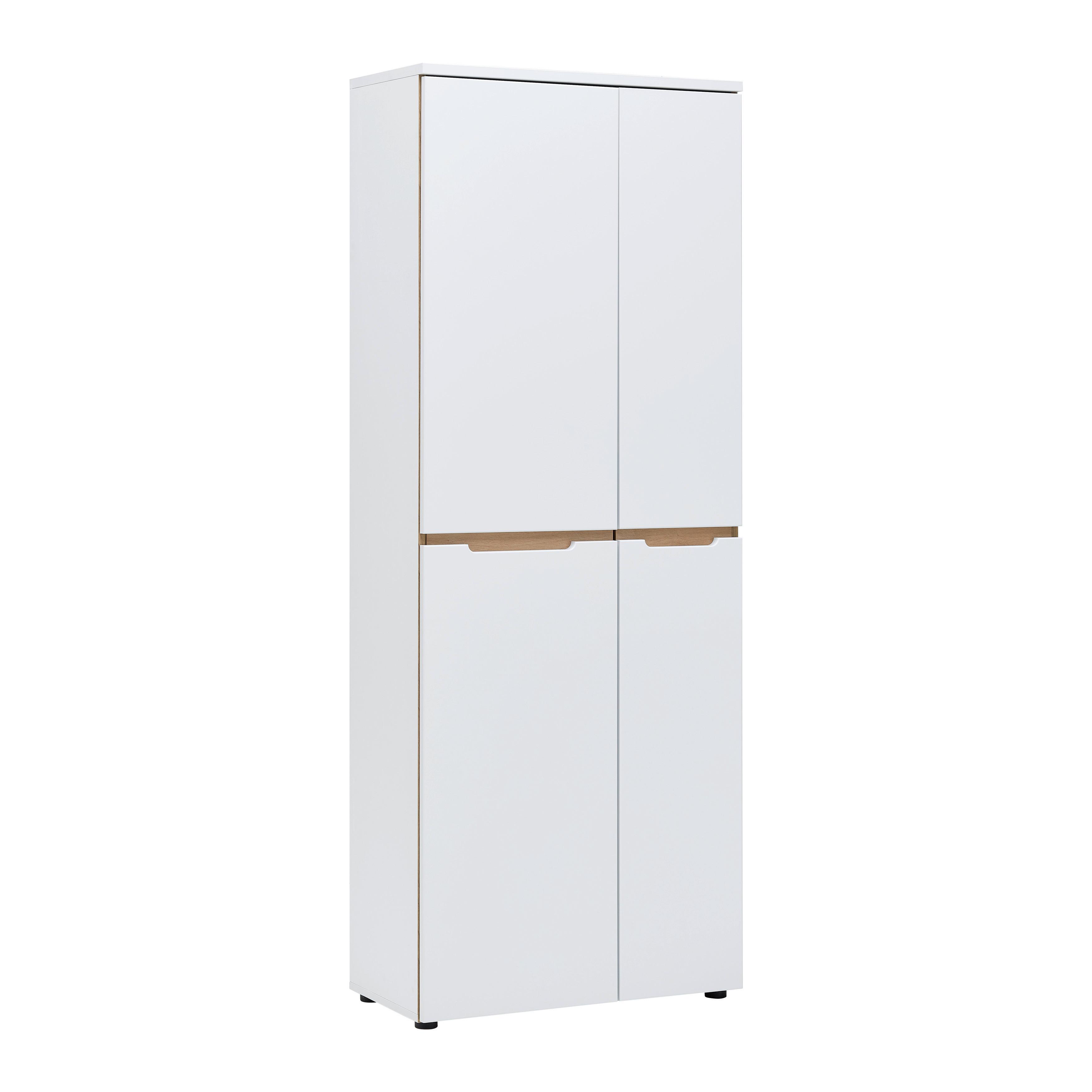 Regalkombination Dallas Weiss/Eiche Artisan - Weiss/Schwarz, Modern, Holzwerkstoff/Kunststoff (75/197/38cm) - Mömax