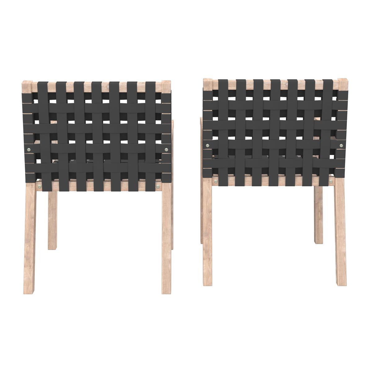 Gartensessel-Set 2-er Set Lauria Schwarz Holz/Textil - Schwarz/Akaziefarben, MODERN, Holz/Textil (61/84/59cm) - Bessagi Garden