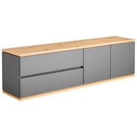 KOMODA NISKA YAMAEL - czarny/kolor grafitowy, Design, materiał drewnopochodny/tworzywo sztuczne (184/54/42cm) - Xora