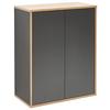 Midischrank "Finn" , anthrazit - Eichefarben/Anthrazit, MODERN, Glas/Holzwerkstoff (60/75/30,5cm) - MID.YOU