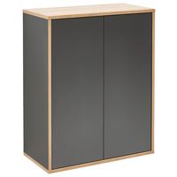 Midischrank "Finn" , anthrazit - Eichefarben/Anthrazit, MODERN, Glas/Holzwerkstoff (60/75/30,5cm) - MID.YOU
